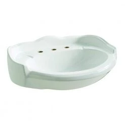 Glacier Bay Westminster 21 in. Pedestal Sink Basin in White