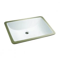 Glacier Bay Rectangle Undermounted Bathroom Sink in White