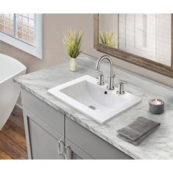 IPT Sink Company 18 in. Drop-In Top Mount Rectangular Ceramic Bathroom Sink Basin in White with Overflow Drain -Bathroom Sinks Sales white glazed ipt sink company drop in bathroom sinks iptcb2118 31 1000