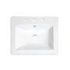 IPT Sink Company 18 in. Drop-In Top Mount Rectangular Ceramic Bathroom Sink Basin in White with Overflow Drain