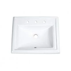 IPT Sink Company 18.25 in. Drop-In Top Mount Rectangular Ceramic Sink Basin in White with Overflow Drain