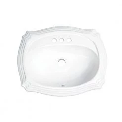IPT Sink Company 18.25 in. Drop-In Top Mount Oval Ceramic Sink Basin in White with Overflow Drain