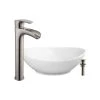 IPT Sink Company 22-5/8 in. x 15 in. Oval Bathroom Ceramic Vessel Sink with Waterfall Faucet in Brushed Nickel 1 IPT Sink Company 22-5/8 in. x 15 in. Oval Bathroom Ceramic Vessel Sink with Waterfall Faucet in Brushed Nickel -Bathroom Sinks Sales white ipt sink company vessel sinks iptvs6002p29tbn 64 1000