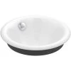 Iron Plains Round Vessel/Drop-In/Under-Mount Cast Iron Bathroom Sink in White with Iron Black Painted Underside 1 Iron Plains Round Vessel/Drop-In/Under-Mount Cast Iron Bathroom Sink in White with Iron Black Painted Underside -Bathroom Sinks Sales white iron plains drop in bathroom sinks k 20211 p5 0 64 1000