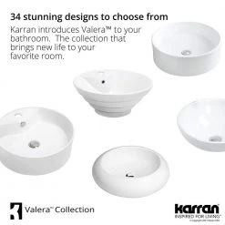 Karran VC-503-WH Valera 16 in. Vitreous China Vessel Bathroom Sink in White -Bathroom Sinks Sales white karran vessel sinks vc 503 wh 66 1000