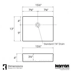 Karran VC-503-WH Valera 16 in. Vitreous China Vessel Bathroom Sink in White -Bathroom Sinks Sales white karran vessel sinks vc 503 wh a0 1000
