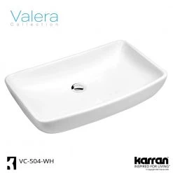Karran Valera 24 in. Vitreous China Rectangular Vessel Bathroom Sink in White -Bathroom Sinks Sales white karran vessel sinks vc 504 wh 40 1000