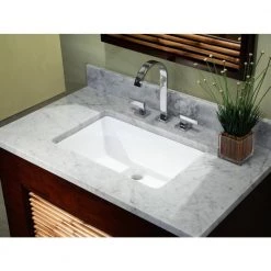 Kingsman Hardware 20-7/8 in. Rectangle Undermount Vitreous Glazed Ceramic Sink with Brushed Nickel Bathroom Faucet /Pop-up Drain Combo -Bathroom Sinks Sales white kingsman hardware undermount bathroom sinks rp412p anna bn 4f 1000