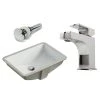 Kingsman Hardware 21-1/2 in. Rectangle Undermount Vitreous Glazed Ceramic Sink with Polished Chrome Bathroom Faucet /Pop-up Drain Combo -Bathroom Sinks Sales white kingsman hardware undermount bathroom sinks rp462p anna pc 64 1000