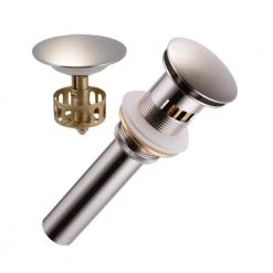 Kingsman Hardware 19 in. Round Top Mount / Self Rimming / Drop in Ceramic Sink with Brushed Nickel Bathroom Faucet /Pop-up Drain Combo -Bathroom Sinks Sales white kingsman hardware undermount bathroom sinks tt1922p anna bn fa 1000