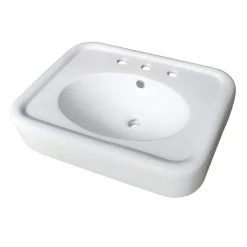Kingston Brass Robert 26 in. Pedestal Console Sink Basin in White