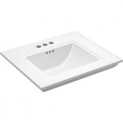 KOHLER Memoirs Stately 24.5 in. x 4 in. Centerset Console Sink Basin in White