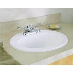 KOHLER Pennington Drop-In Vitreous China Bathroom Sink with Overflow Drain in White -Bathroom Sinks Sales white kohler drop in bathroom sinks k 2196 4 0 77 1000