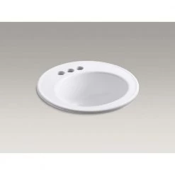 KOHLER Brookline Drop-In Vitreous China Bathroom Sink in White with Overflow Drain -Bathroom Sinks Sales white kohler drop in bathroom sinks k 2202 4 0 e1 1000