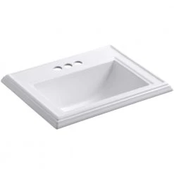 KOHLER Memoirs Classic Drop-In Vitreous China Bathroom Sink in White with Overflow Drain