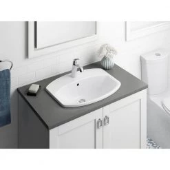 KOHLER Cimarron Drop-In Vitreous China Bathroom Sink in White -Bathroom Sinks Sales white kohler drop in bathroom sinks k 2351 1 0 1d 1000