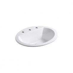 KOHLER Bryant Drop-In Vitreous China Bathroom Sink in White with Overflow Drain