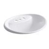 KOHLER Tides Drop-In Cast Iron Bathroom Sink in White with Overflow Drain -Bathroom Sinks Sales white kohler drop in bathroom sinks k 2839 4 0 64 1000
