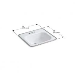 KOHLER Tahoe Drop-In Cast Iron Bathroom Sink in White with Overflow Drain -Bathroom Sinks Sales white kohler drop in bathroom sinks k 2890 4 0 4f 1000