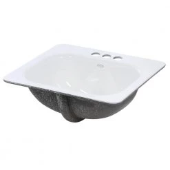 KOHLER Tahoe Drop-In Cast Iron Bathroom Sink in White with Overflow Drain -Bathroom Sinks Sales white kohler drop in bathroom sinks k 2890 4 0 66 1000