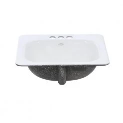 KOHLER Tahoe Drop-In Cast Iron Bathroom Sink in White with Overflow Drain -Bathroom Sinks Sales white kohler drop in bathroom sinks k 2890 4 0 c3 1000