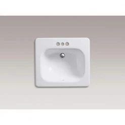 KOHLER Tahoe Drop-In Cast Iron Bathroom Sink in White with Overflow Drain -Bathroom Sinks Sales white kohler drop in bathroom sinks k 2895 4 0 40 1000