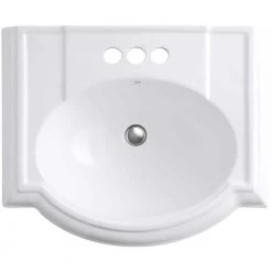 KOHLER Devonshire Vitreous China Pedestal Bathroom Sink Basin in White with Overflow Drain 8 KOHLER Devonshire Vitreous China Pedestal Bathroom Sink Basin in White with Overflow Drain -Bathroom Sinks Sales white kohler pedestal sinks k 2287 4 0 e1 1000