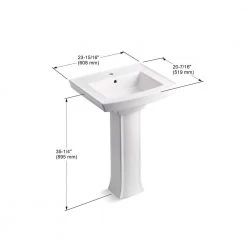 KOHLER Archer Vitreous China Pedestal Combo Bathroom Sink in White with Overflow Drain -Bathroom Sinks Sales white kohler pedestal sinks k 2359 1 0 a0 1000