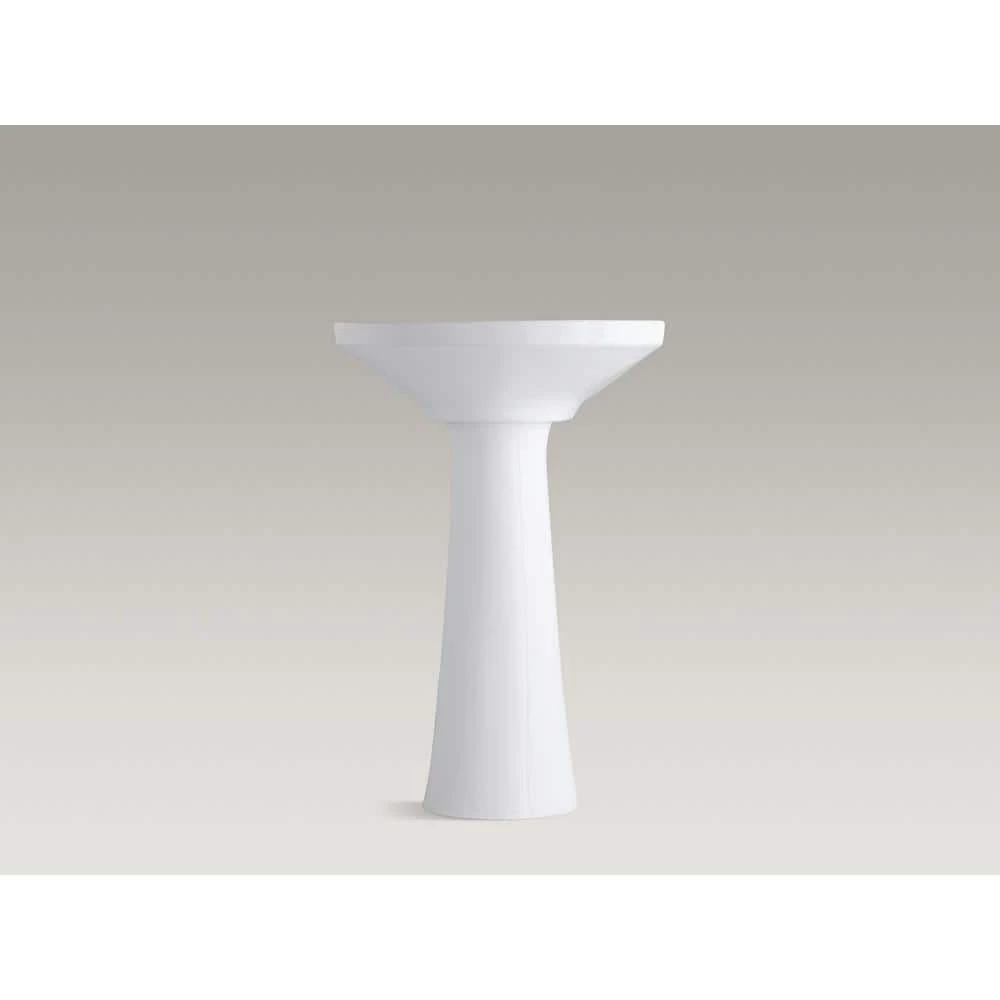 KOHLER Cimarron 8 in. Widespread Vitreous China Pedestal Combo Bathroom Sink in White with Overflow Drain 7 KOHLER Cimarron 8 in. Widespread Vitreous China Pedestal Combo Bathroom Sink in White with Overflow Drain - Image 5