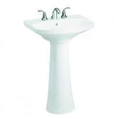 KOHLER Cimarron 8 in. Widespread Vitreous China Pedestal Combo Bathroom Sink in White with Overflow Drain 15 KOHLER Cimarron 8 in. Widespread Vitreous China Pedestal Combo Bathroom Sink in White with Overflow Drain -Bathroom Sinks Sales white kohler pedestal sinks k 2362 8 0 66 1000