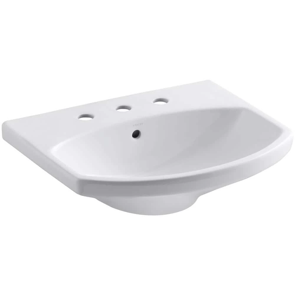 KOHLER Cimarron 3-5/8 in. Vitreous China Pedestal Sink Basin in White with Overflow Drain 3 KOHLER Cimarron 3-5/8 in. Vitreous China Pedestal Sink Basin in White with Overflow Drain