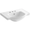 KOHLER Veer 24 in. Vitreous China Pedestal Sink Basin in White with Overflow Drain -Bathroom Sinks Sales white kohler pedestal sinks k 5248 4 0 64 1000