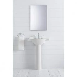 KOHLER Veer 24 in. Vitreous China Pedestal Sink Basin in White with Overflow Drain -Bathroom Sinks Sales white kohler pedestal sinks k 5248 8 0 40 1000