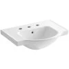 KOHLER Veer 24 in. Vitreous China Pedestal Sink Basin in White with Overflow Drain -Bathroom Sinks Sales white kohler pedestal sinks k 5248 8 0 64 1000