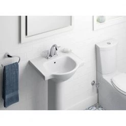 KOHLER Veer 21 in. Vitreous China Pedestal Combo Bathroom Sink in White with Overflow Drain 25 KOHLER Veer 21 in. Vitreous China Pedestal Combo Bathroom Sink in White with Overflow Drain -Bathroom Sinks Sales white kohler pedestal sinks k 5265 4 0 44 1000