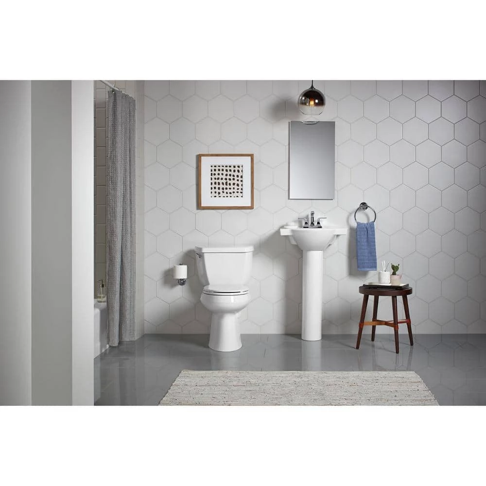 KOHLER Veer 21 in. Vitreous China Pedestal Combo Bathroom Sink in White with Overflow Drain 11 KOHLER Veer 21 in. Vitreous China Pedestal Combo Bathroom Sink in White with Overflow Drain - Image 9