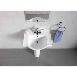 KOHLER Veer 21 in. Vitreous China Pedestal Combo Bathroom Sink in White with Overflow Drain 22 KOHLER Veer 21 in. Vitreous China Pedestal Combo Bathroom Sink in White with Overflow Drain -Bathroom Sinks Sales white kohler pedestal sinks k 5265 4 0 c3 1000