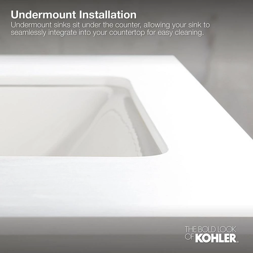KOHLER Tahoe Undermount Cast Iron Bathroom Sink in White 9 KOHLER Tahoe Undermount Cast Iron Bathroom Sink in White - Image 7