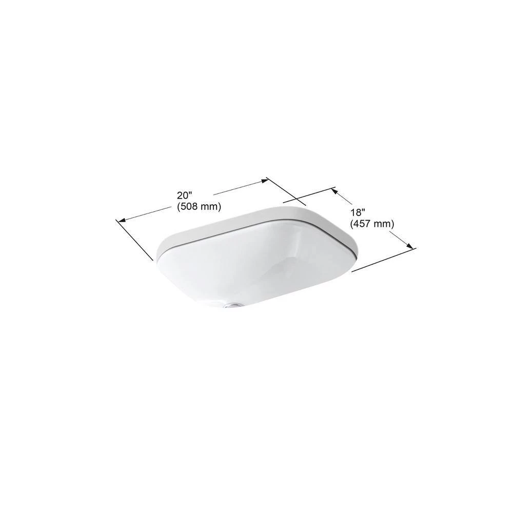 KOHLER Tahoe Undermount Cast Iron Bathroom Sink in White 4 KOHLER Tahoe Undermount Cast Iron Bathroom Sink in White - Image 2