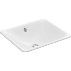 KOHLER Iron Plains Drop-In/Under-Mounted Cast Iron Bathroom Sink in White with Overflow -Bathroom Sinks Sales white kohler undermount bathroom sinks k 5400 0 4f 1000