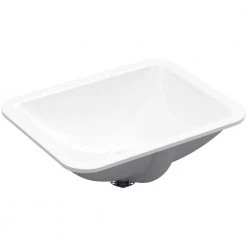 KOHLER Caxton 20-5/16 in. Undermount Rectangular Bathroom Sink with Overflow and Clamp Assembly in White