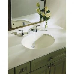 KOHLER Caxton 16-1/4 in. Oval Vitreous China Undermount Bathroom Sink in White with Overflow Drain -Bathroom Sinks Sales white kohler undermount bathroom sinks k r2210 0 c3 1000