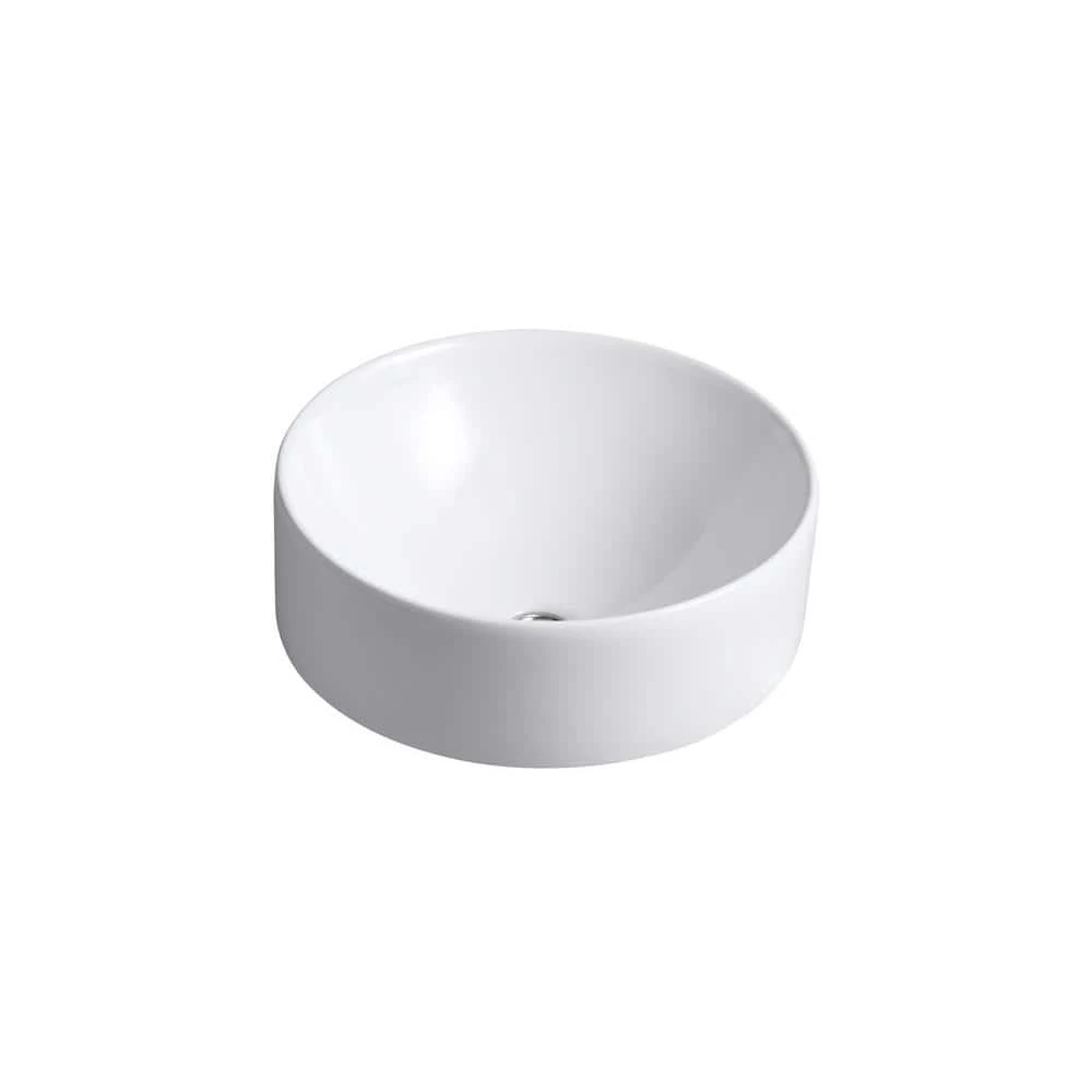 KOHLER Vox Round Above Counter Vitreous China Bathroom Sink in White with Overflow Drain 3 KOHLER Vox Round Above Counter Vitreous China Bathroom Sink in White with Overflow Drain