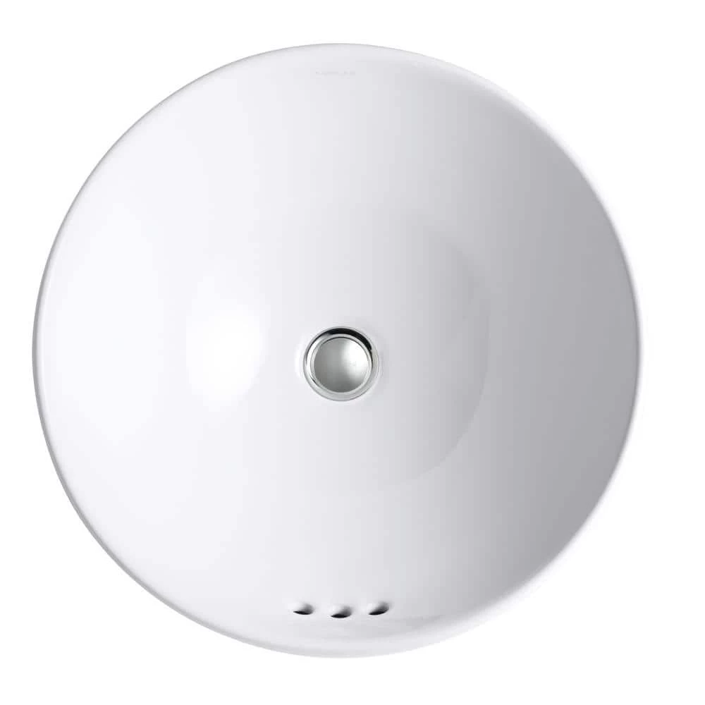 KOHLER Vox Round Above Counter Vitreous China Bathroom Sink in White with Overflow Drain 4 KOHLER Vox Round Above Counter Vitreous China Bathroom Sink in White with Overflow Drain - Image 2
