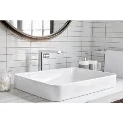 KOHLER Vox Rectangle Vitreous China Vessel Sink in White with Overflow Drain -Bathroom Sinks Sales white kohler vessel sinks k 5373 0 44 1000