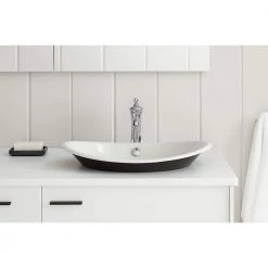 KOHLER Iron Plains Vessel Cast Iron Bathroom Sink in White with Painted Underside and Overflow 17 KOHLER Iron Plains Vessel Cast Iron Bathroom Sink in White with Painted Underside and Overflow -Bathroom Sinks Sales white kohler vessel sinks k 5403 w 0 1d 1000