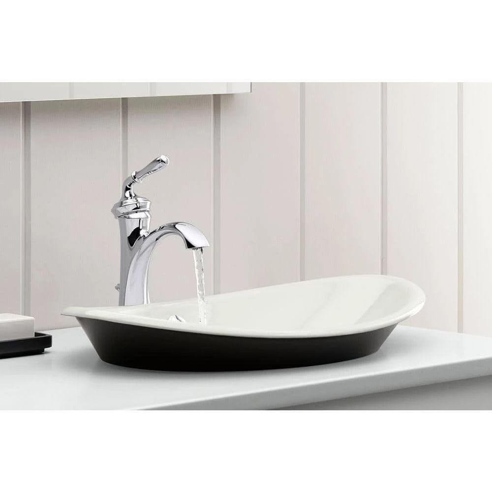 KOHLER Iron Plains Vessel Cast Iron Bathroom Sink in White with Painted Underside and Overflow 10 KOHLER Iron Plains Vessel Cast Iron Bathroom Sink in White with Painted Underside and Overflow - Image 8