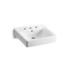 KOHLER Soho Wall-Mount Vitreous China Bathroom Sink in White with Overflow Drain