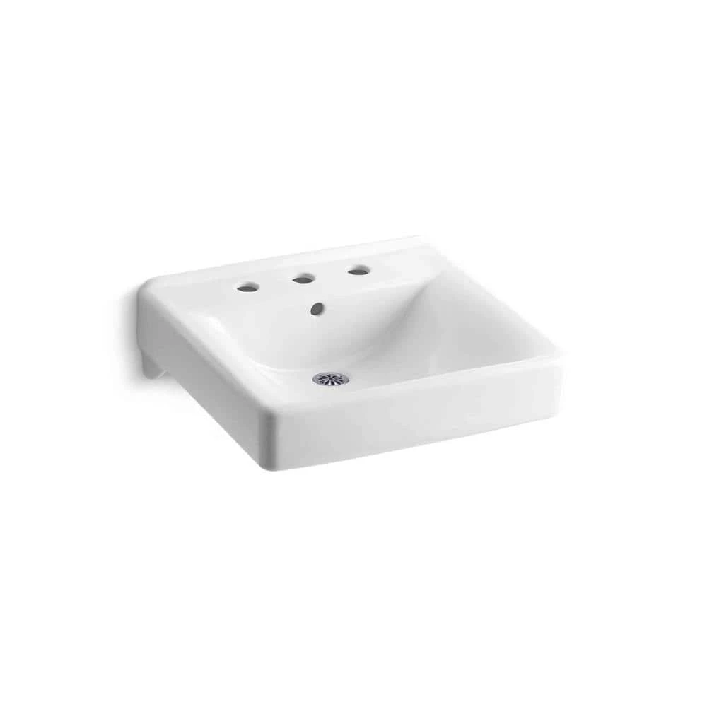 KOHLER Soho Wall-Mount Vitreous China Bathroom Sink in White with Overflow Drain 3 KOHLER Soho Wall-Mount Vitreous China Bathroom Sink in White with Overflow Drain