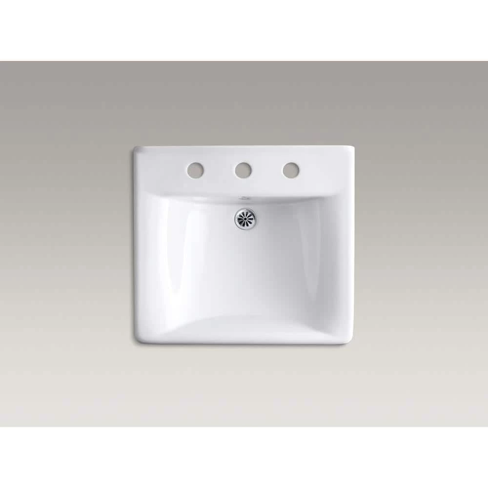 KOHLER Soho Wall-Mount Vitreous China Bathroom Sink in White with Overflow Drain 4 KOHLER Soho Wall-Mount Vitreous China Bathroom Sink in White with Overflow Drain - Image 2